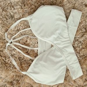 Alphalete Wrap bra in white